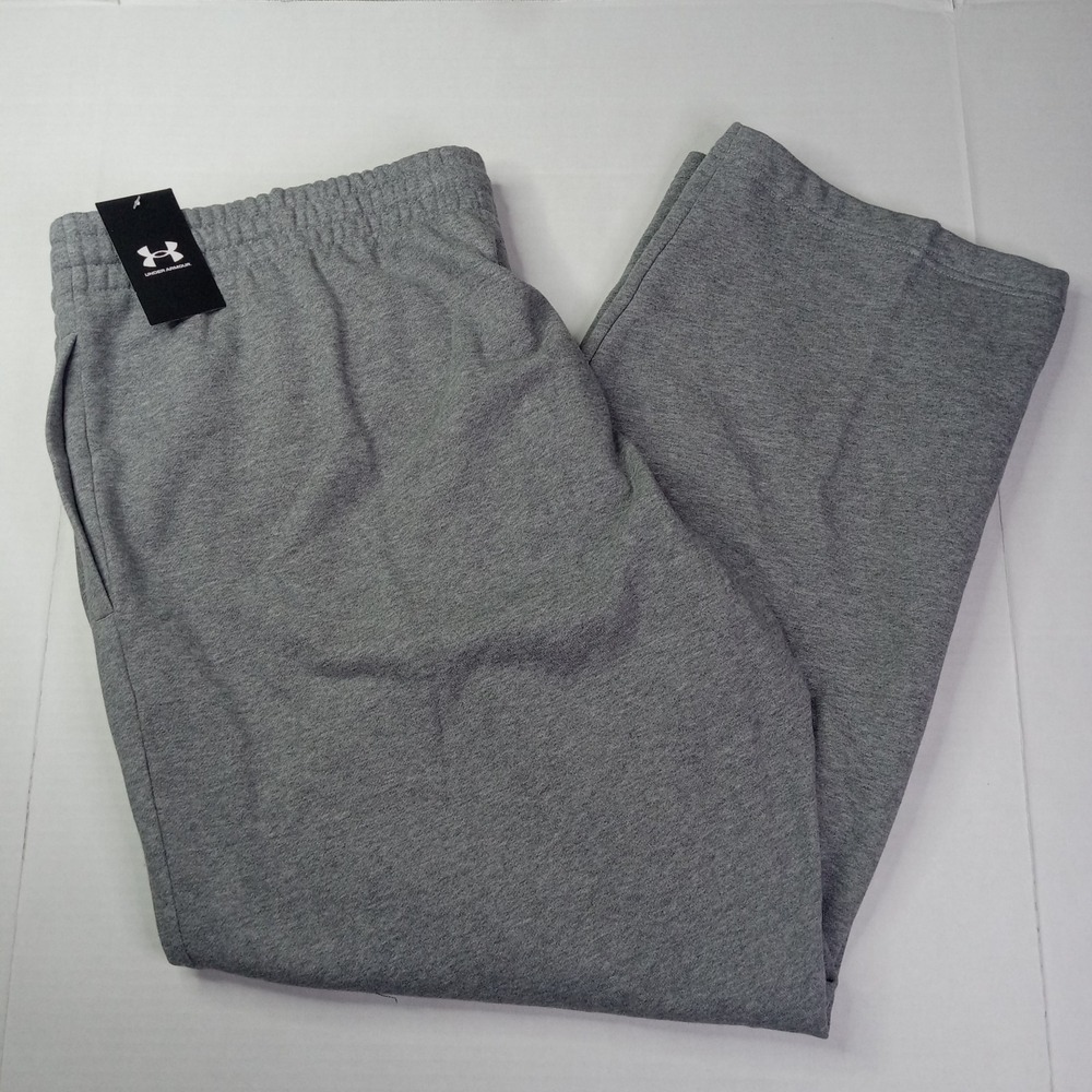 NWT Under Armour Mens Rival Fleece Pants Loose Fit Sweatpants 4XL Gray 1379770